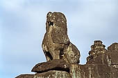 Bakong temple - guarding lions of the central sanctuary.